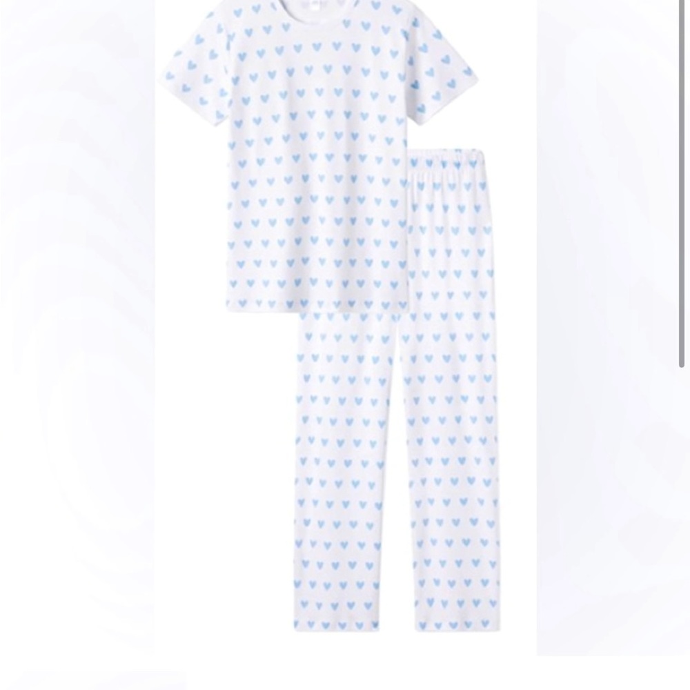 LAKE short long set in heart blue